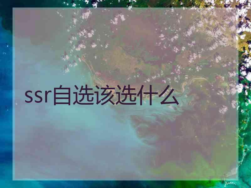 ssr自选该选什么