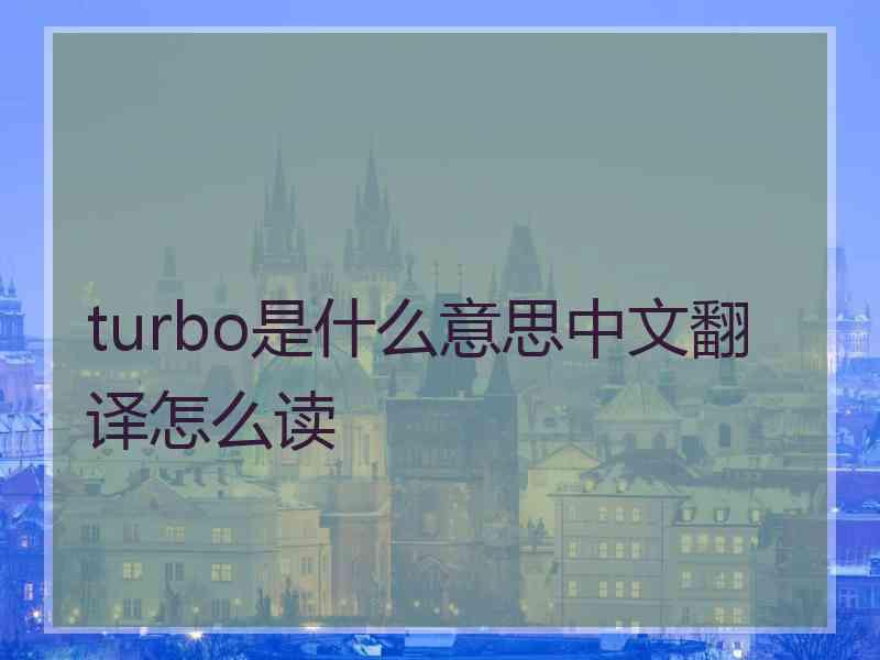 turbo是什么意思中文翻译怎么读