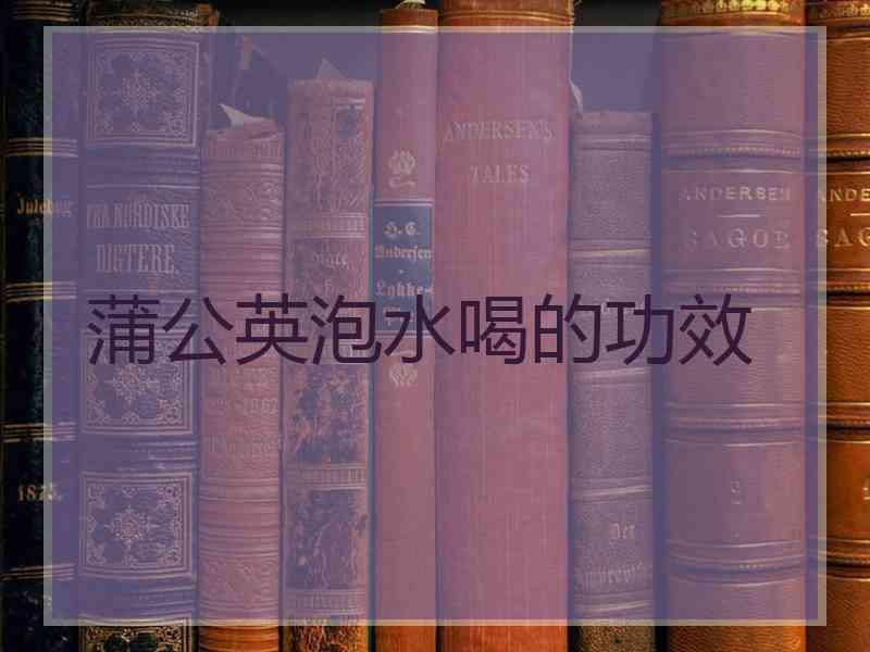 蒲公英泡水喝的功效