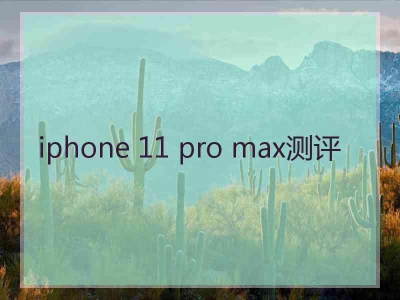 iphone 11 pro max测评