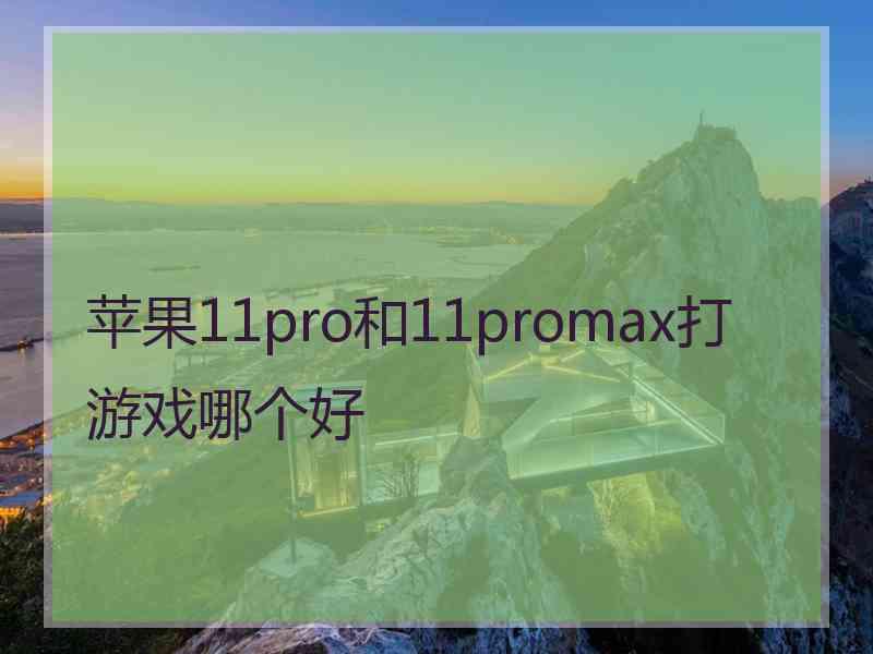 苹果11pro和11promax打游戏哪个好