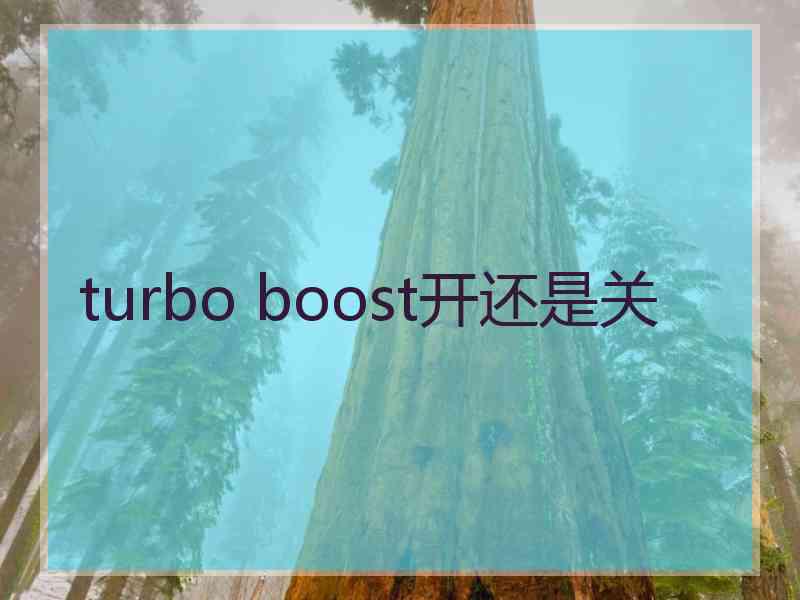 turbo boost开还是关