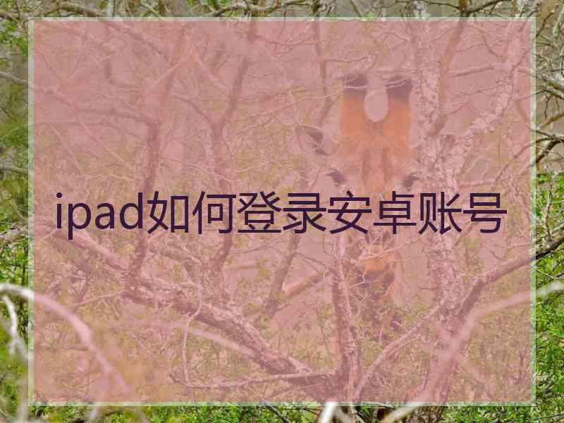 ipad如何登录安卓账号