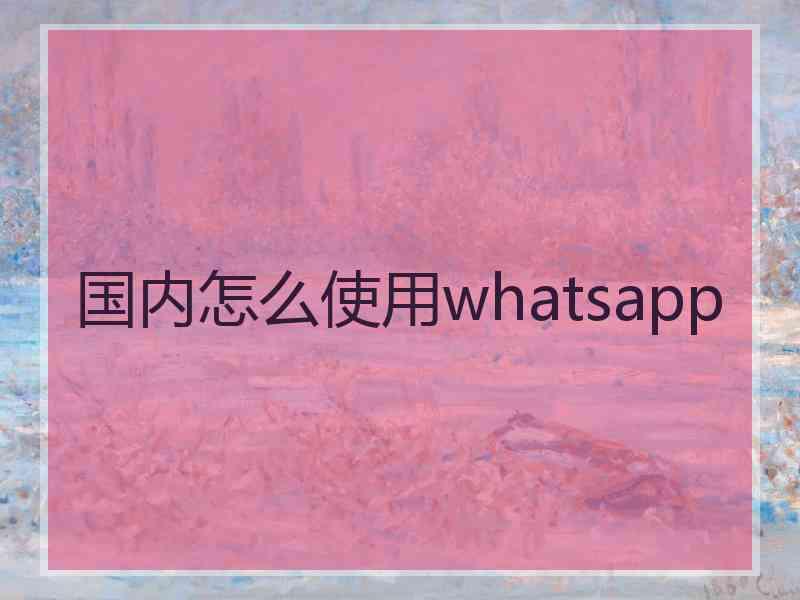 国内怎么使用whatsapp