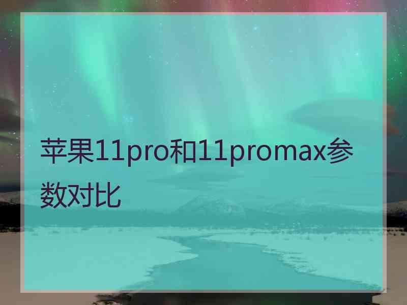 苹果11pro和11promax参数对比