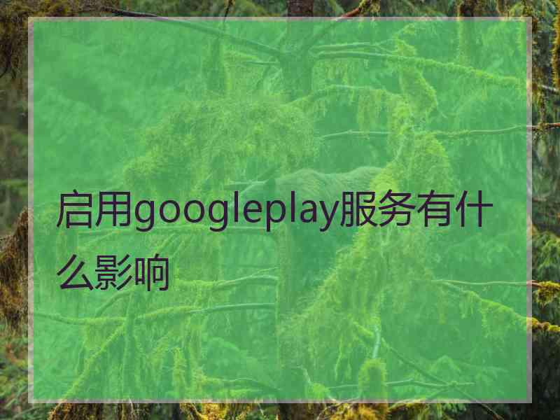 启用googleplay服务有什么影响