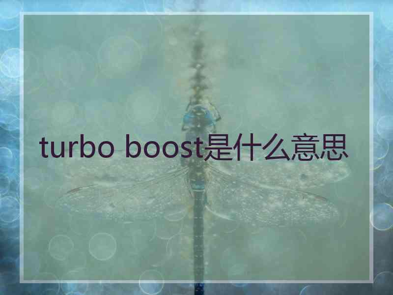 turbo boost是什么意思