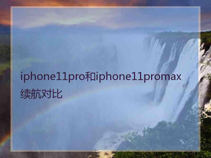 iphone11pro和iphone11promax续航对比